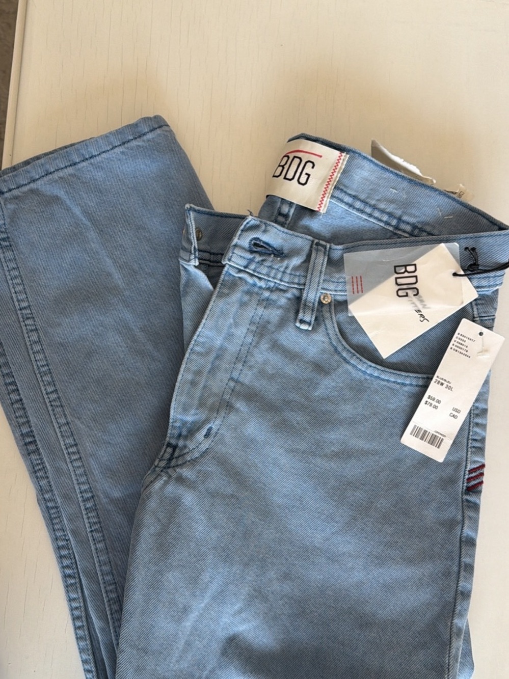 BDG Light Blue High-Rise Straight Jeans